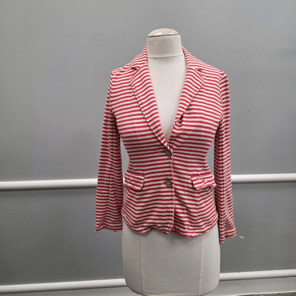 Olive & Oak Red and White Striped Blazer